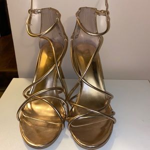 Gold strappy Heels